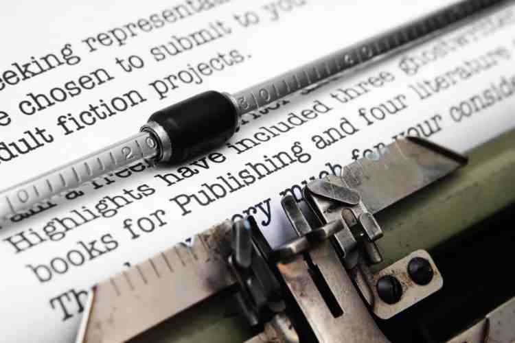 typewriter with a publishing letter