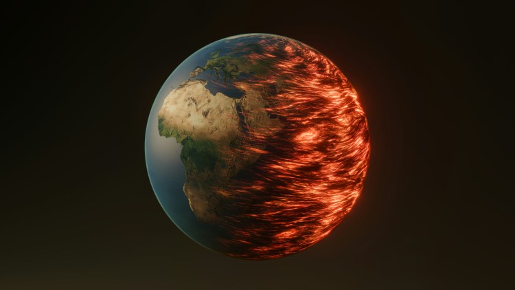 Earth burning