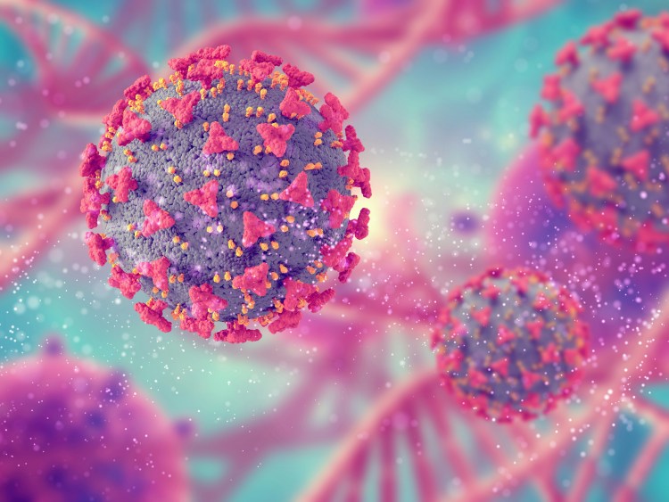 3D render of COVID-19 virus