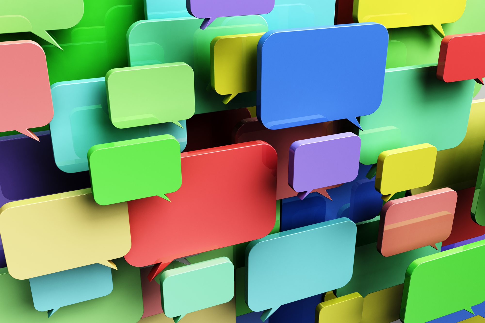 Social network concept with colorful speech bubbles